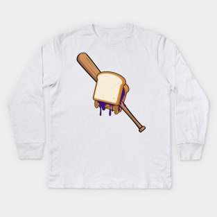 Peanut Butter Jelly With a Baseball Bat Kids Long Sleeve T-Shirt